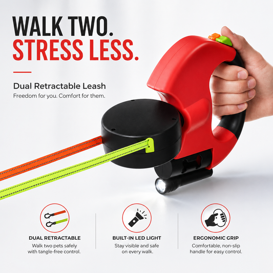 Dora's Inventory™ GlowSafe Dual Retractable Leash for Pets