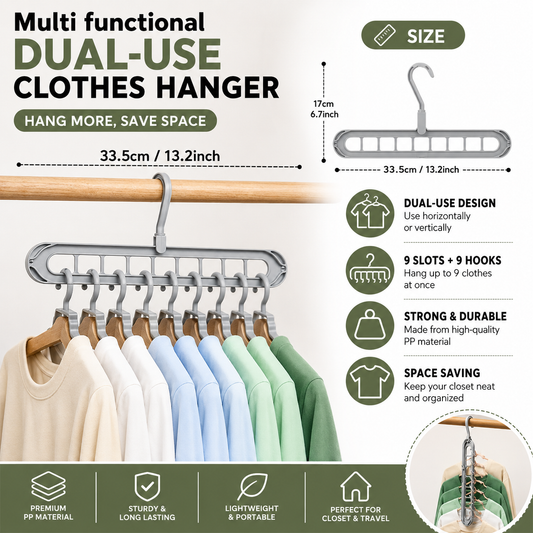 Dora's Inventory™ SpaceSmart Multifunction Clothes Hanger Organizer