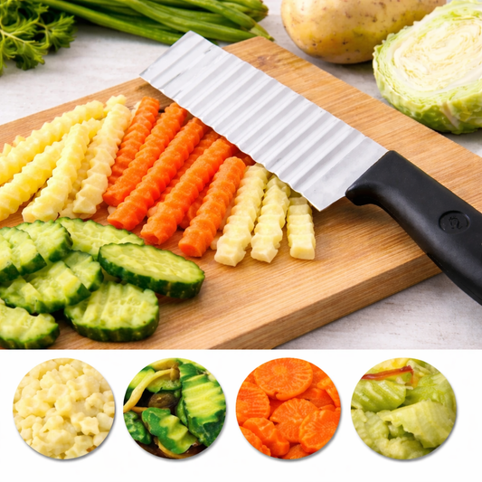 Dora's Inventory™ CrinkleCut Wavy Slicer for Potatoes, Vegetables & Fruits